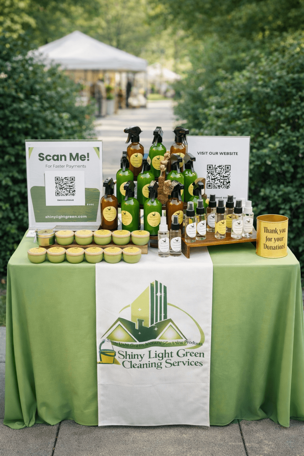 Shiny Light Green Cleaning Products